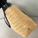 Prada Medium Crochet And Leather Tote Bag 1BG499 Apricot